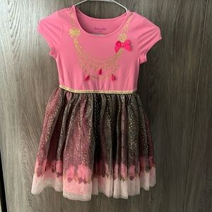 🌸SOLD🌸 - Nannette Girls Necklace Feather Mesh Dress | 6X Little Girls
